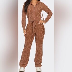 Two Piece Brown Knit Sweatsuit – various sizes